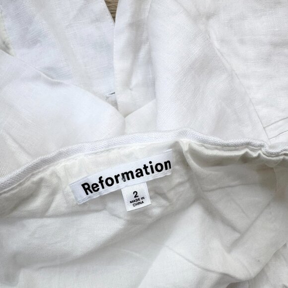 Reformation Tate Linen Top White 2 - Picture 9 of 13
